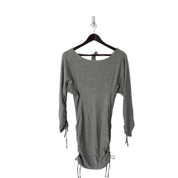 Lovers + Friends Gray Ruched Mini Dress size medium low back - Picture 1 of 2